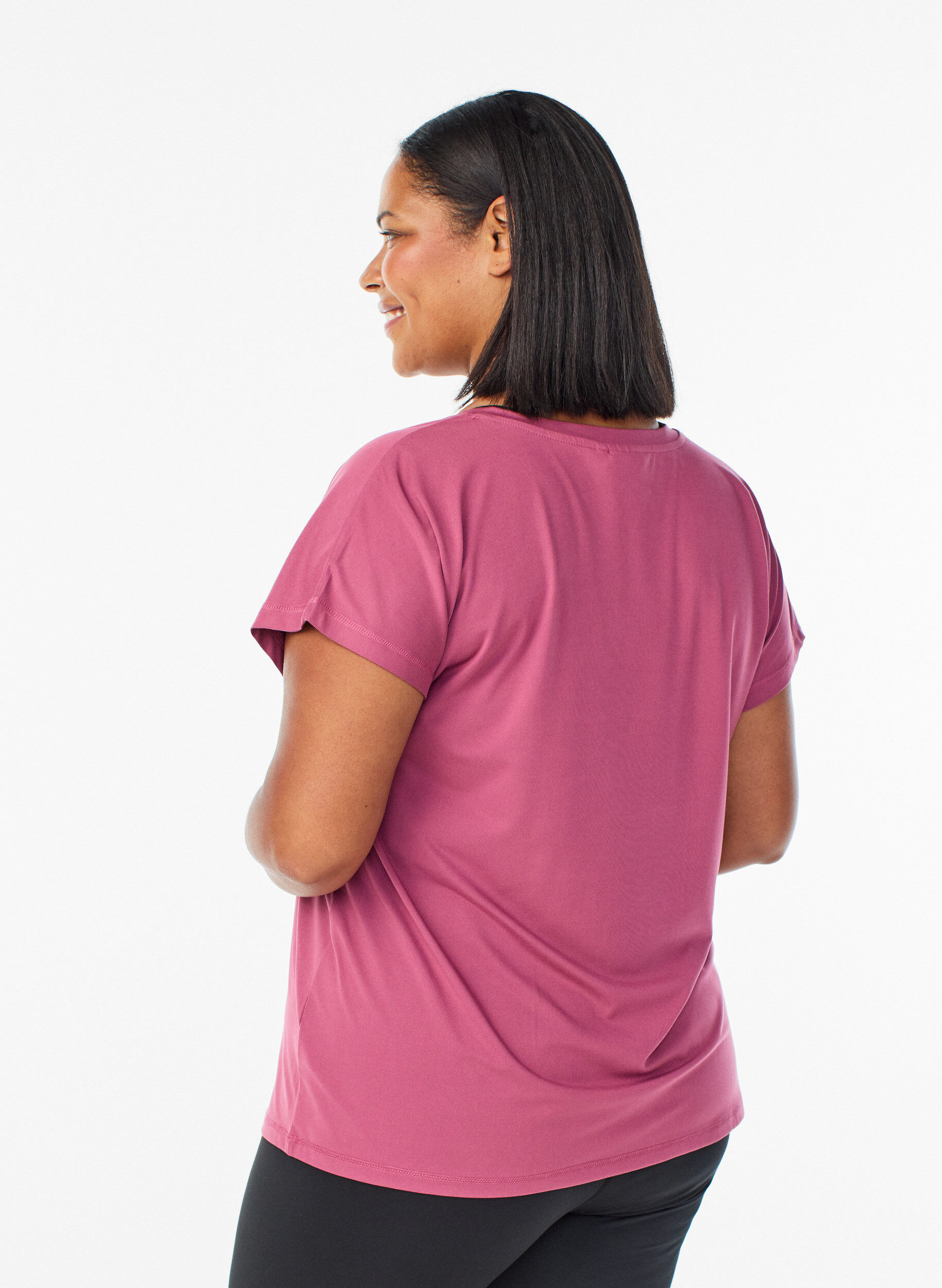 ZizziL&oslash;s tr&aelig;nings t-shirt med v-hals, R&oslash;d, Model image number 2