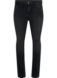 Højtaljede Amy jeans med similisten, Grey Denim