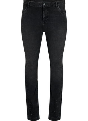 Højtaljede Amy jeans med similisten, Grey Denim, Packshot image number 0
