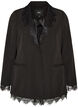 Blazer med blondekanter, Sort, Packshot image number 0