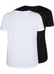 2-pak t-shirt med v-udsk&aelig;ring, Bright White / Black, Packshot image number 1