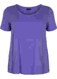 Ensfarvet basis t-shirt i bomuld, Ultra Violet