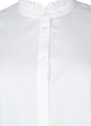 Skjorte med flæsekrave og crochetbånd, Bright White, Packshot image number 2