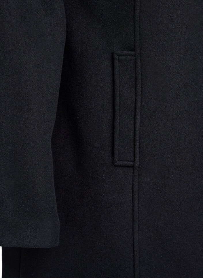 Kort frakke med A-facon, Sort, Packshot image number 3