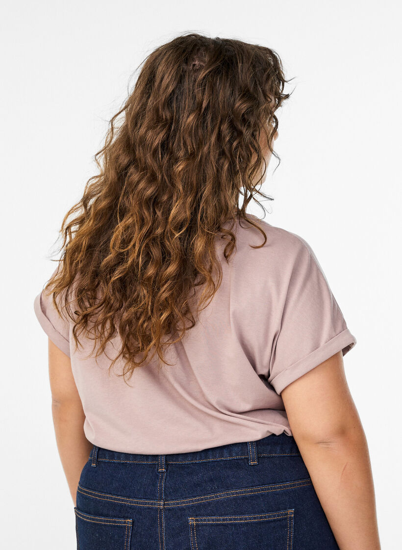 Kort&aelig;rmet t-shirt i bomuldsblanding, Lyser&oslash;d, Model image number 2