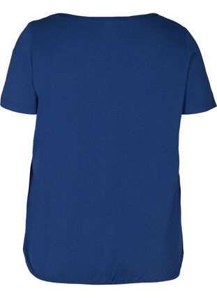 Kortærmet t-shirt med rund hals og blondekant, Twilight Blue, Packshot image number 1