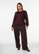 Bluse med lodret struktur og glittertr&aring;d, R&oslash;d, Model image number 1