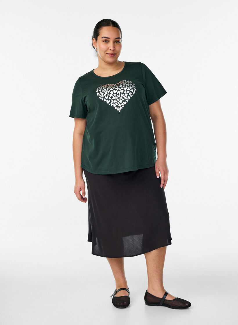 T-shirt med motiv, Gr&oslash;n, Model image number 1
