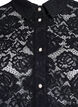 Skjortebluse i blonde med perleknapper, Sort, Packshot image number 2