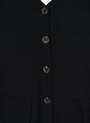 Kjole med knapper og 3/4 ærmer, Black, Packshot image number 2