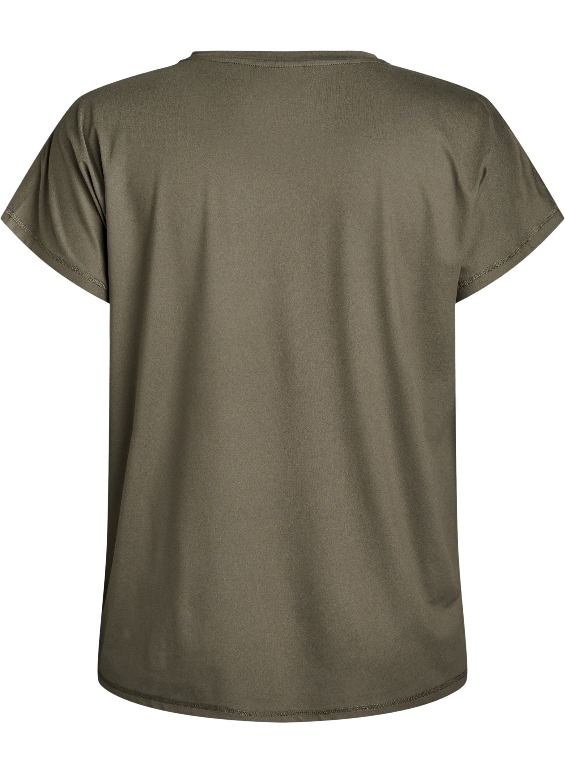 Zizzi Ensfarvet tr&aelig;nings t-shirt, Gr&oslash;n, Packshot image number 1