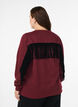 Sweatshirt med frynser, Mørk Bordeaux, Model image number 2