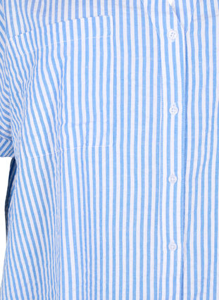 Stribet skjorte med brystlommer, Light Blue Stripe , Packshot image number 2