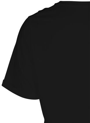 Kortærmet t-shirt med print, Black, Packshot image number 3