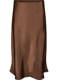 Satin midi-nederdel, Brun