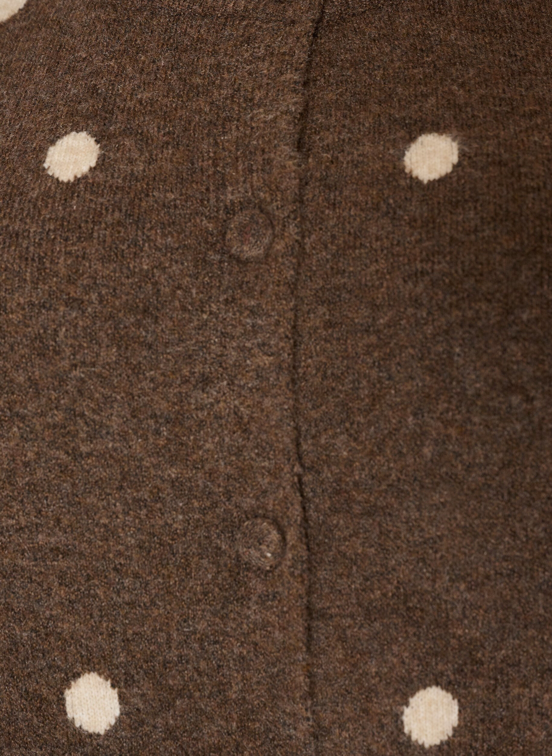 ZizziCardigan med prikket m&oslash;nster, Brun, Packshot image number 2