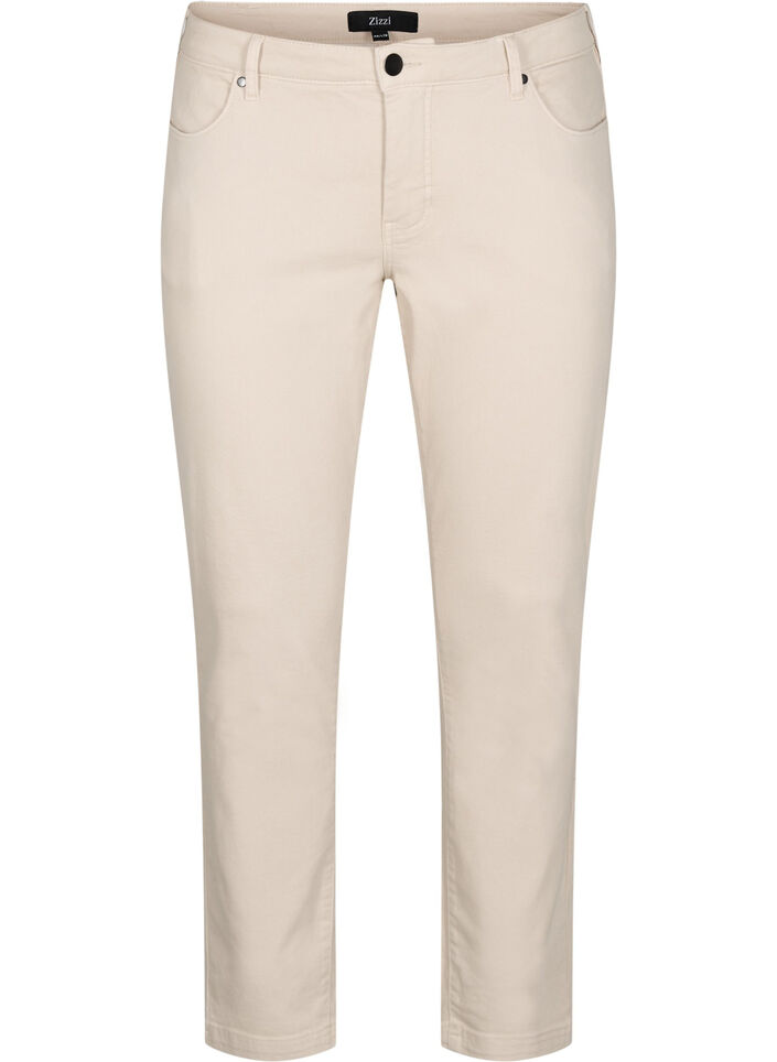 Slim fit Emily jeans med regulær talje, Beige, Packshot image number 0