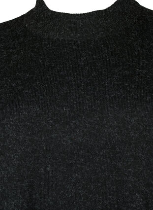 Meleret striktrøje med slids, Dark Grey Melange, Packshot image number 2