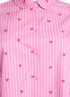 Skjortebluse med striber og hjerter, Lyser&oslash;d, Packshot image number 2