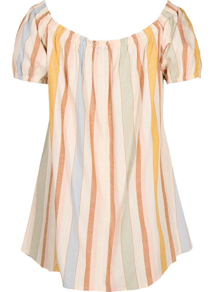 Off-shoulder strand tunika, Striped Jaquard, Packshot image number 1