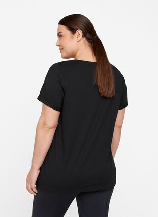 Bomulds trænings t-shirt med tryk, Black Inspired, Model image number 1