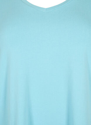 Ensfarvet basis t-shirt i bomuld, Reef Waters, Packshot image number 2