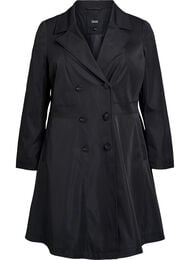 A-formet for&aring;rsfrakke med dobbeltradet lukning, Sort