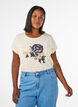 T-shirt med dekorativt frontprint, Vanilla, Model image number 0