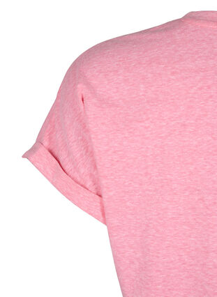 Meleret t-shirt med korte ærmer, Strawberry Pink Mel., Packshot image number 3
