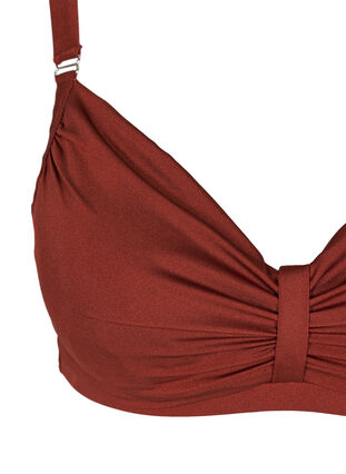 Bikini overdel med draperinger, Rusty Red, Packshot image number 2