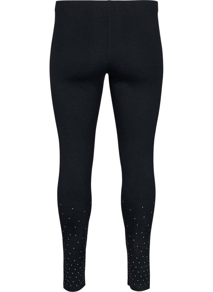 Viskose leggings med similisten, Black, Packshot image number 1