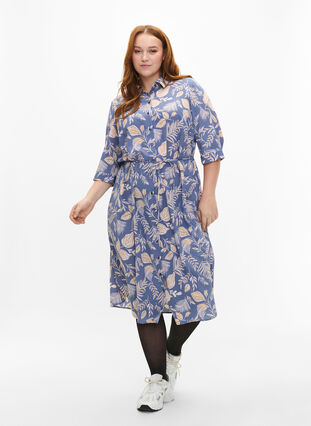 FLASH - Skjortekjole med print, Delft AOP, Model image number 3