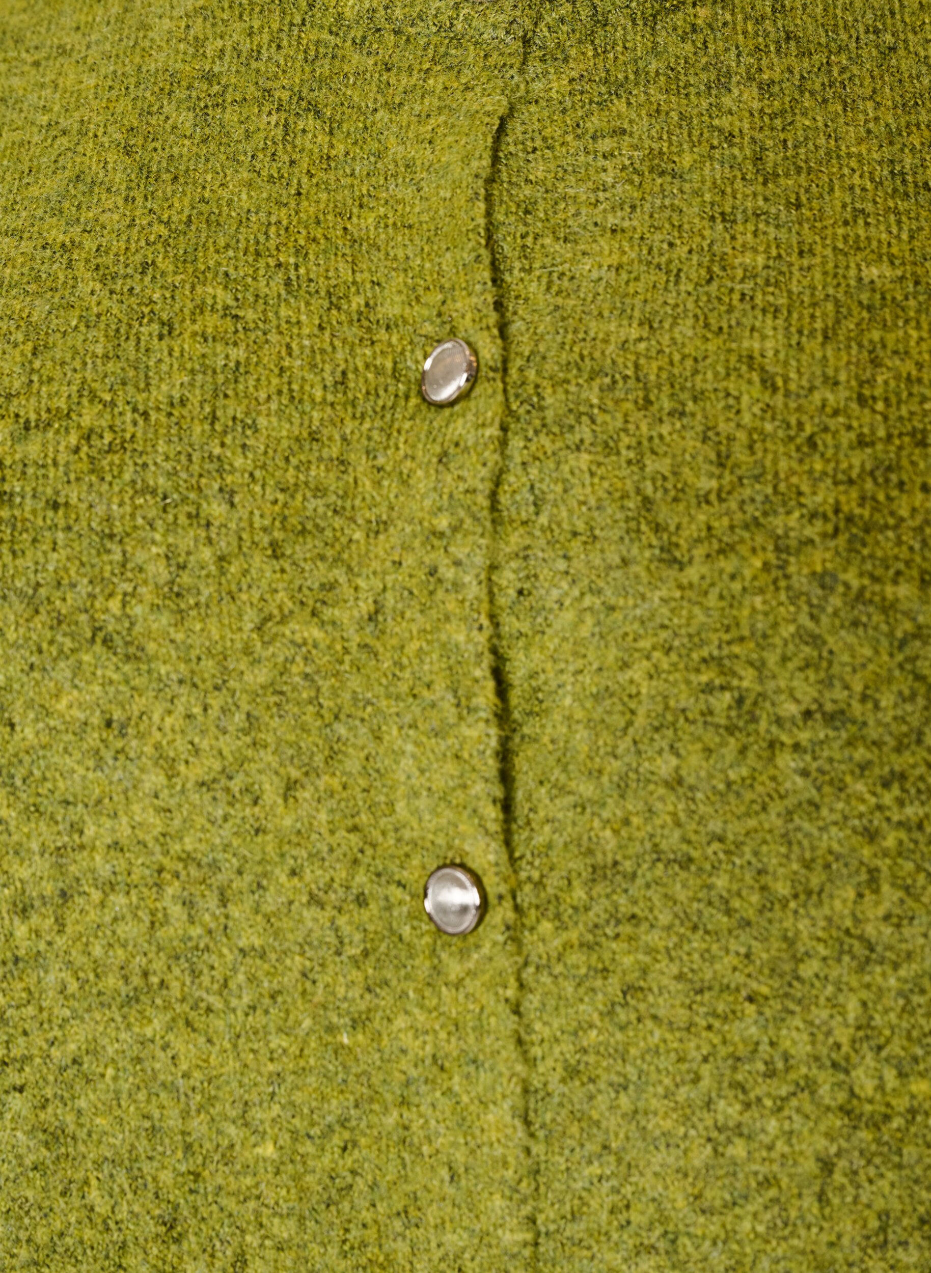 ZizziStrik cardigan med korte &aelig;rmer, Gr&oslash;n, Packshot image number 2