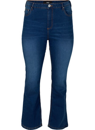 Ellen bootcut jeans med høj talje, Blue denim, Packshot image number 0