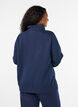 Sweatshirt med h&oslash;j krave og lynl&aring;s, Bl&aring;, Model image number 2