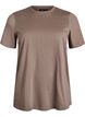 Basis t-shirt i bomuld med rund hals, Brun, Packshot image number 0