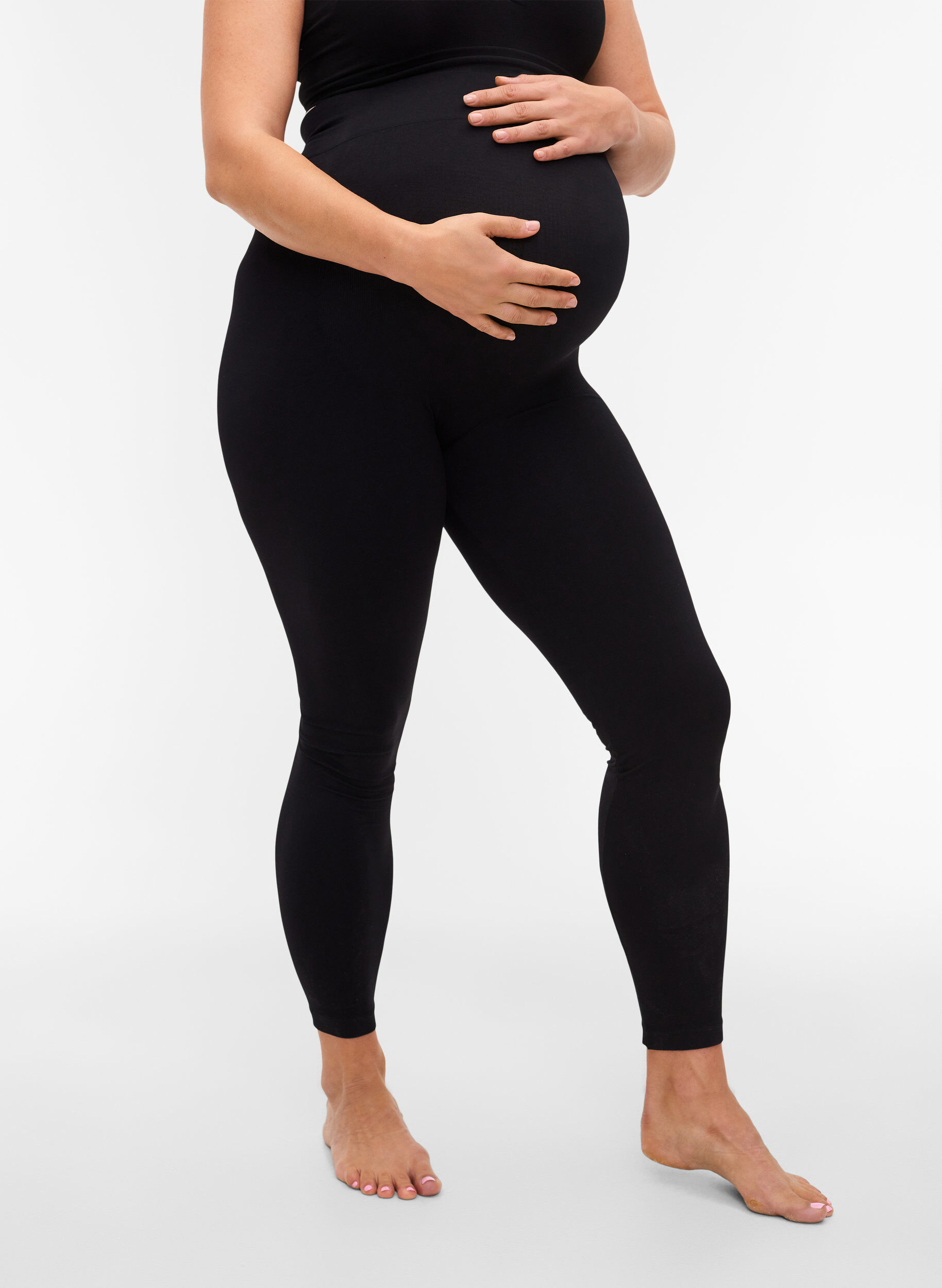 Zizzi Seamless graviditets leggings , Black, Model image number 1