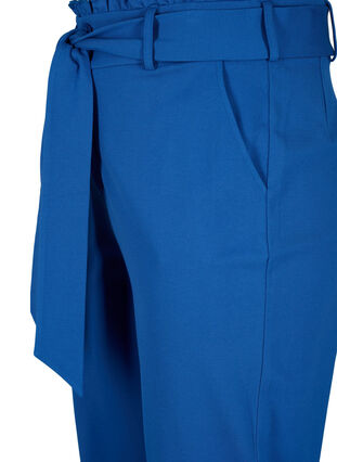 Højtaljede bukser med flæser og bindebånd, Blue Quartz, Packshot image number 2