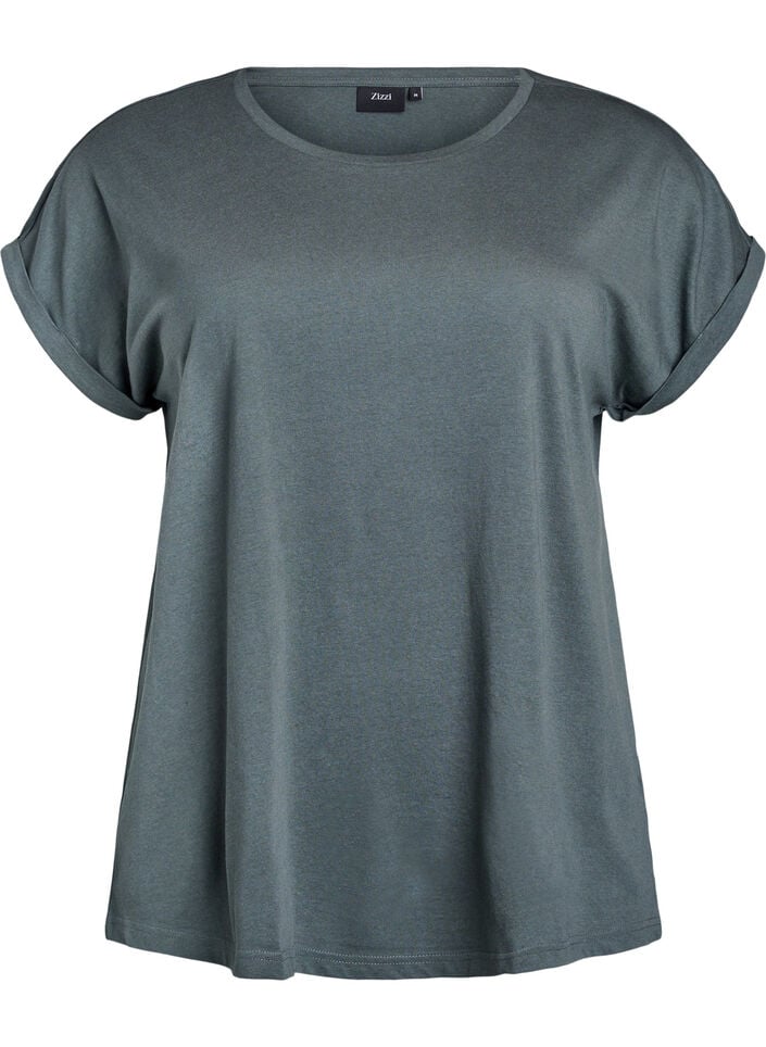 Kort&aelig;rmet t-shirt i bomuldsblanding, Gr&oslash;n, Packshot image number 0
