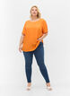 Kortærmet bluse i viskose, Orange Peel, Model image number 2