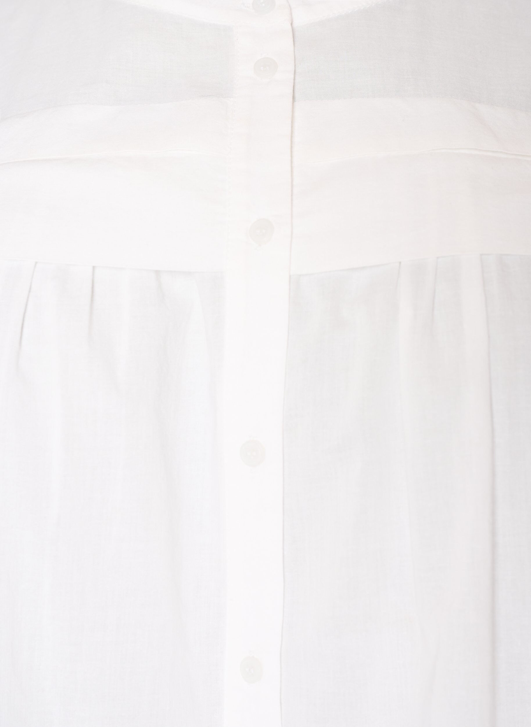 Zizzi&AElig;rmel&oslash;s skjortebluse i bomuld med A-form, Hvid, Packshot image number 2