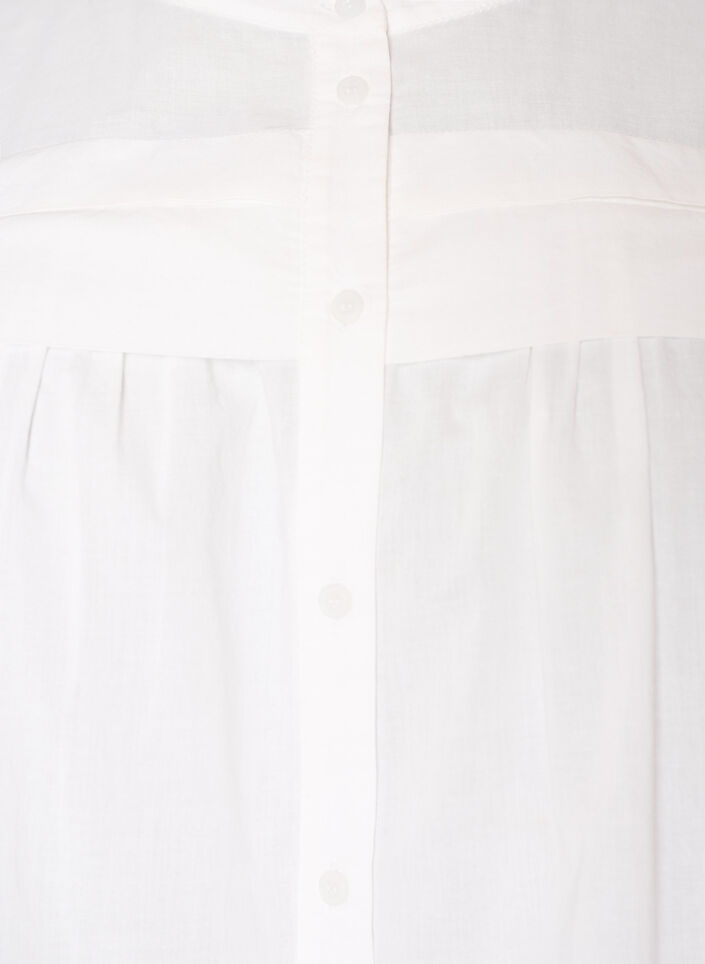 &AElig;rmel&oslash;s skjortebluse i bomuld med A-form, Hvid, Packshot image number 2