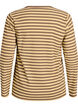 Stribet bluse med lange &aelig;rmer, Brun, Packshot image number 1