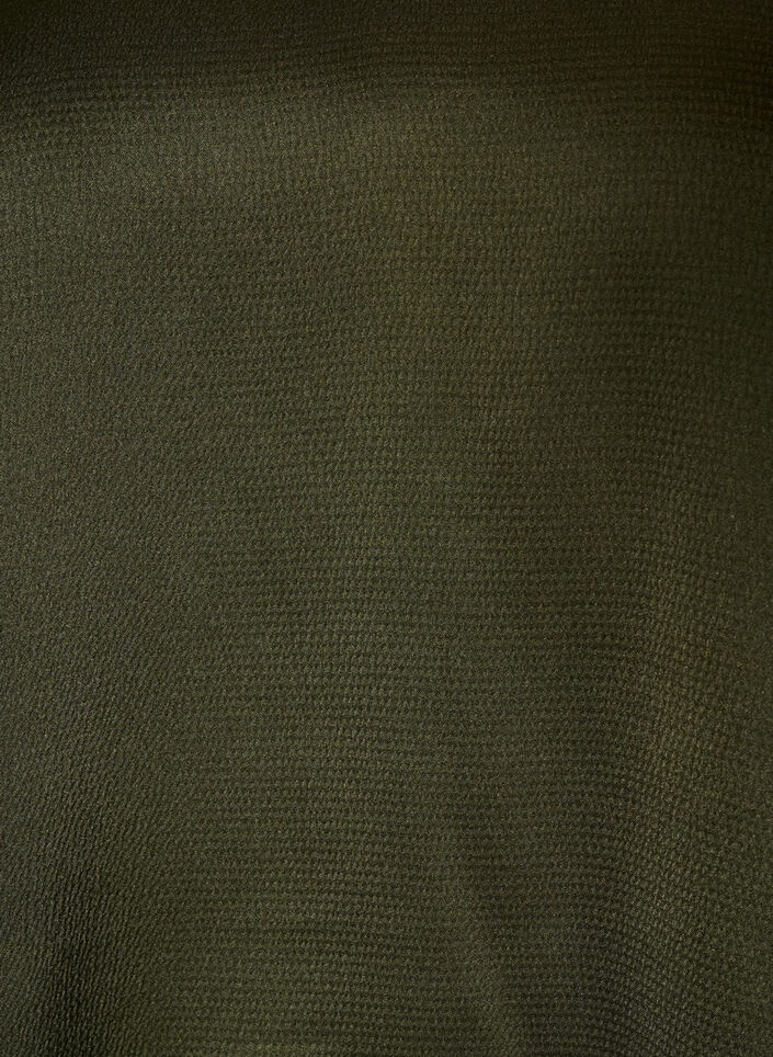 Bluse med skjortekrave og V-hals, Gr&oslash;n, Packshot image number 2