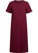 Maxikjole i jersey med korte ærmer, Mørk Bordeaux, Packshot image number 0