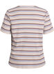 Rib T-shirt med striber og knapdetalje, Lilla, Packshot image number 1