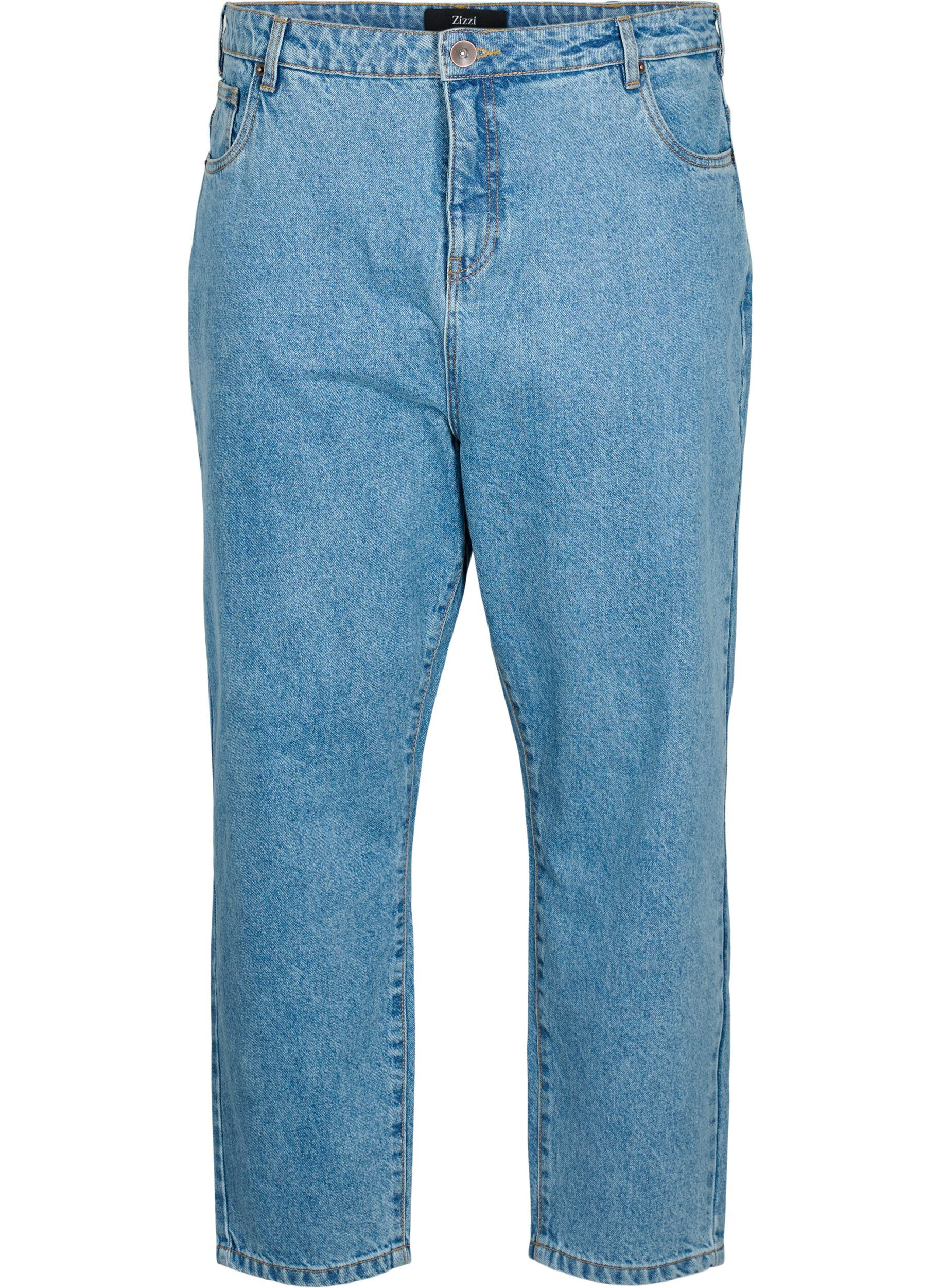 Zizzi Cropped Mille jeans med h&oslash;j talje, Light blue denim, Packshot image number 0