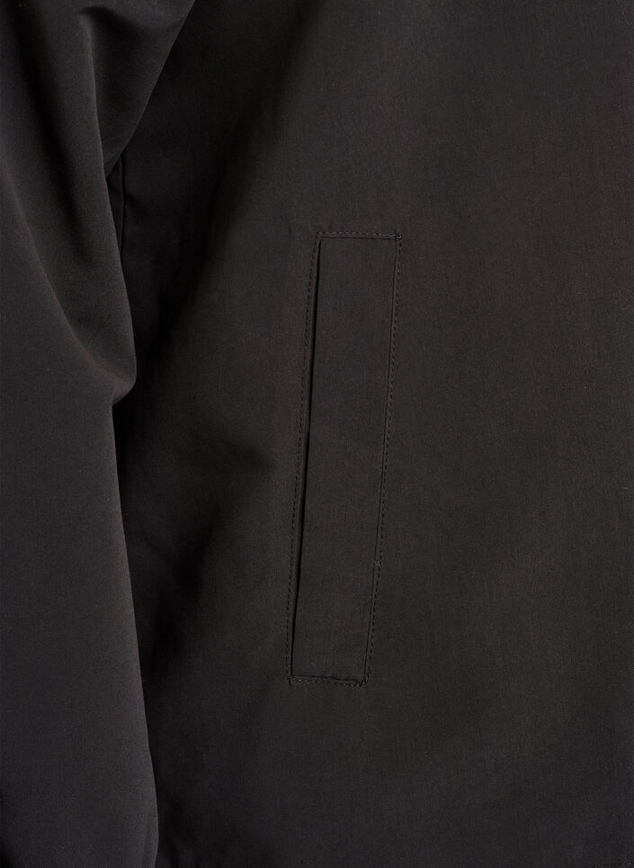 Let jakke med h&aelig;tte og lynl&aring;s, Sort, Packshot image number 3