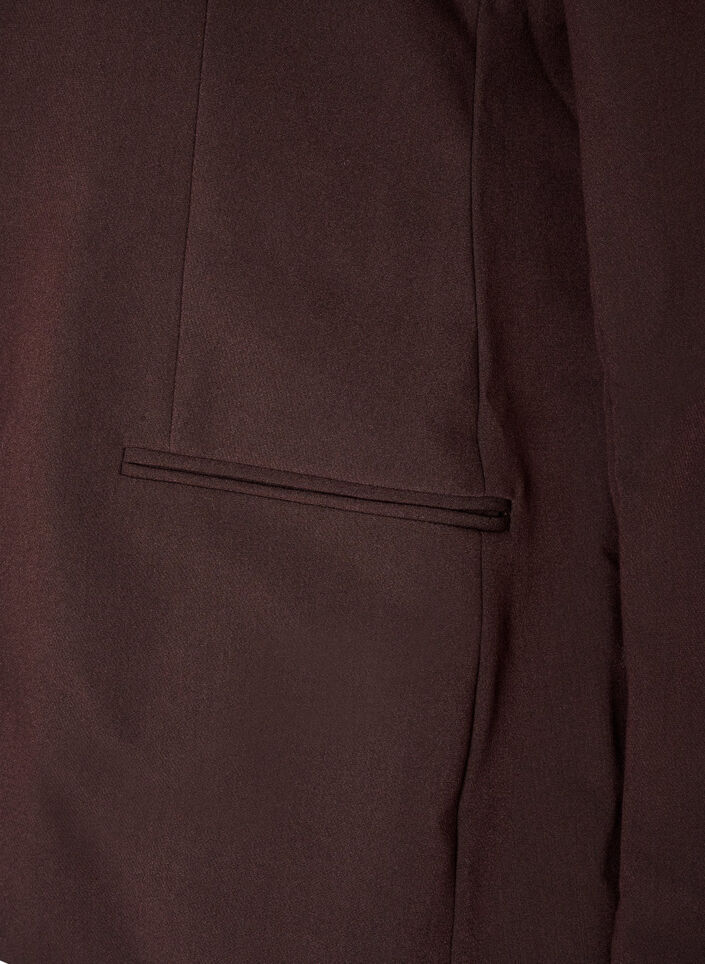 Klassisk blazer med enkel knaplukning, Brun, Packshot image number 3