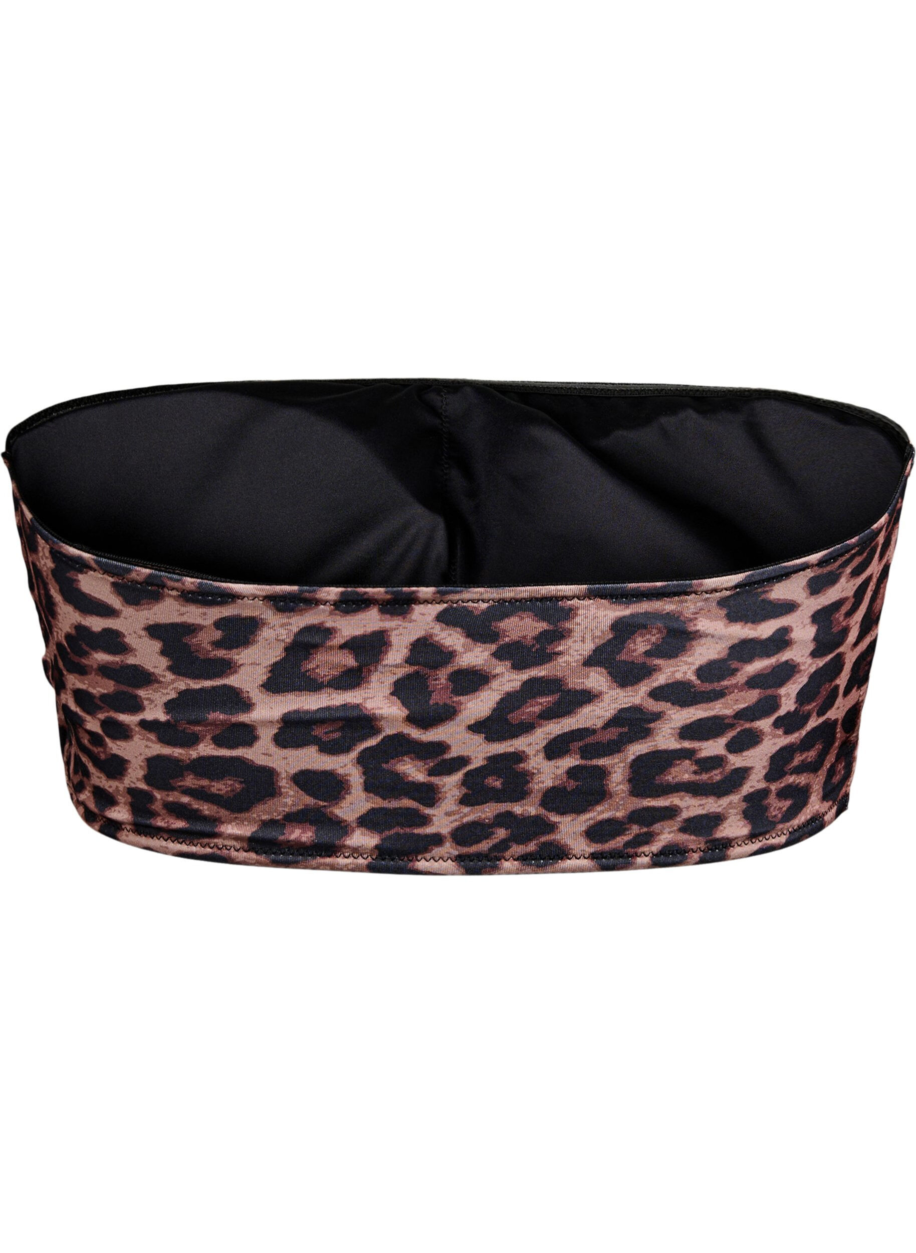 Zizzi Leopard bandeau-bikinitop, Beige, Packshot image number 1